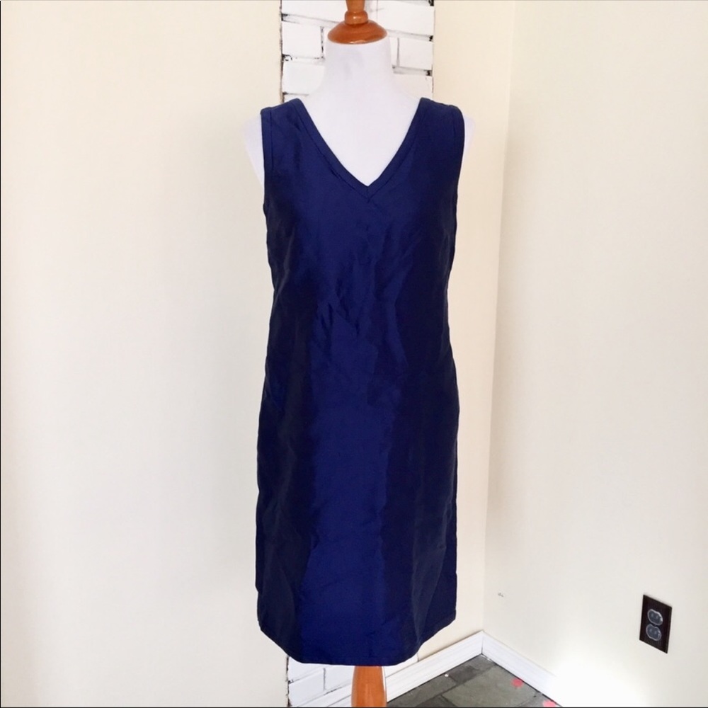 Talbots navy blue sleeveless dress
